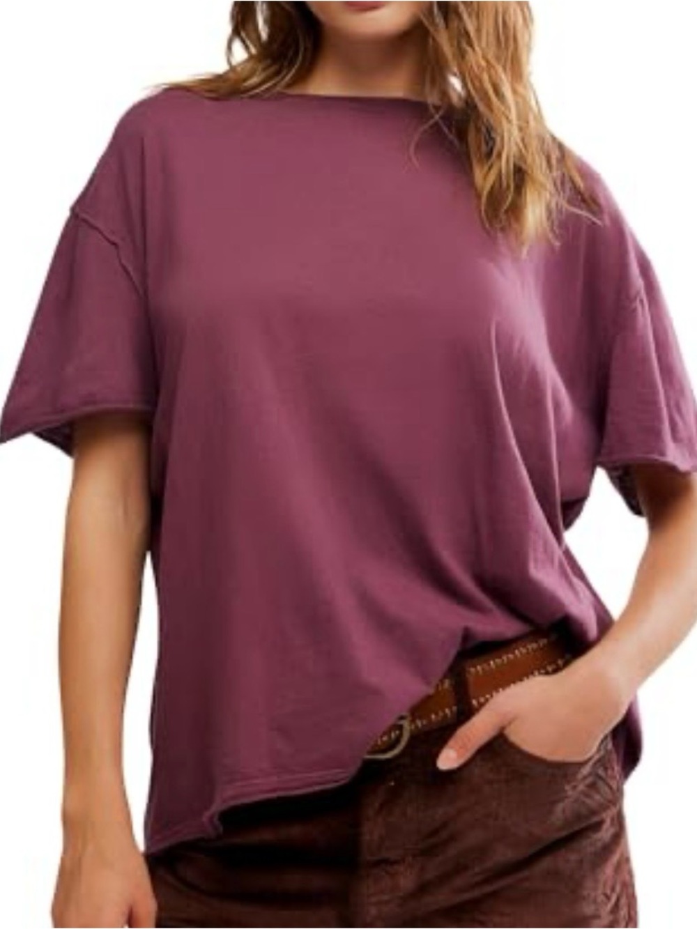 Free People We the Free Nina tee in Maroon